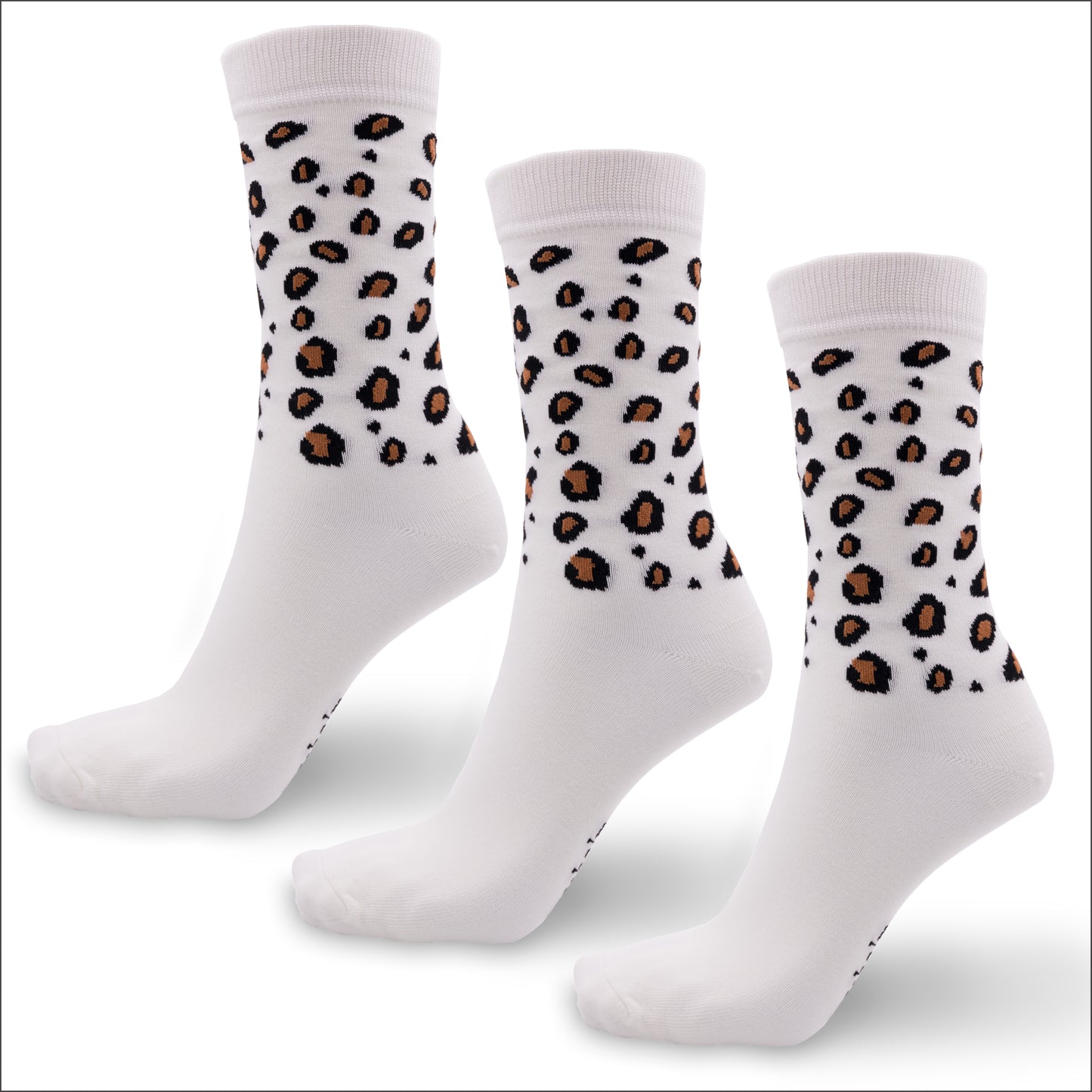 Socken aus Bambus mit Leo-Muster, 3er-Set, von grashalm