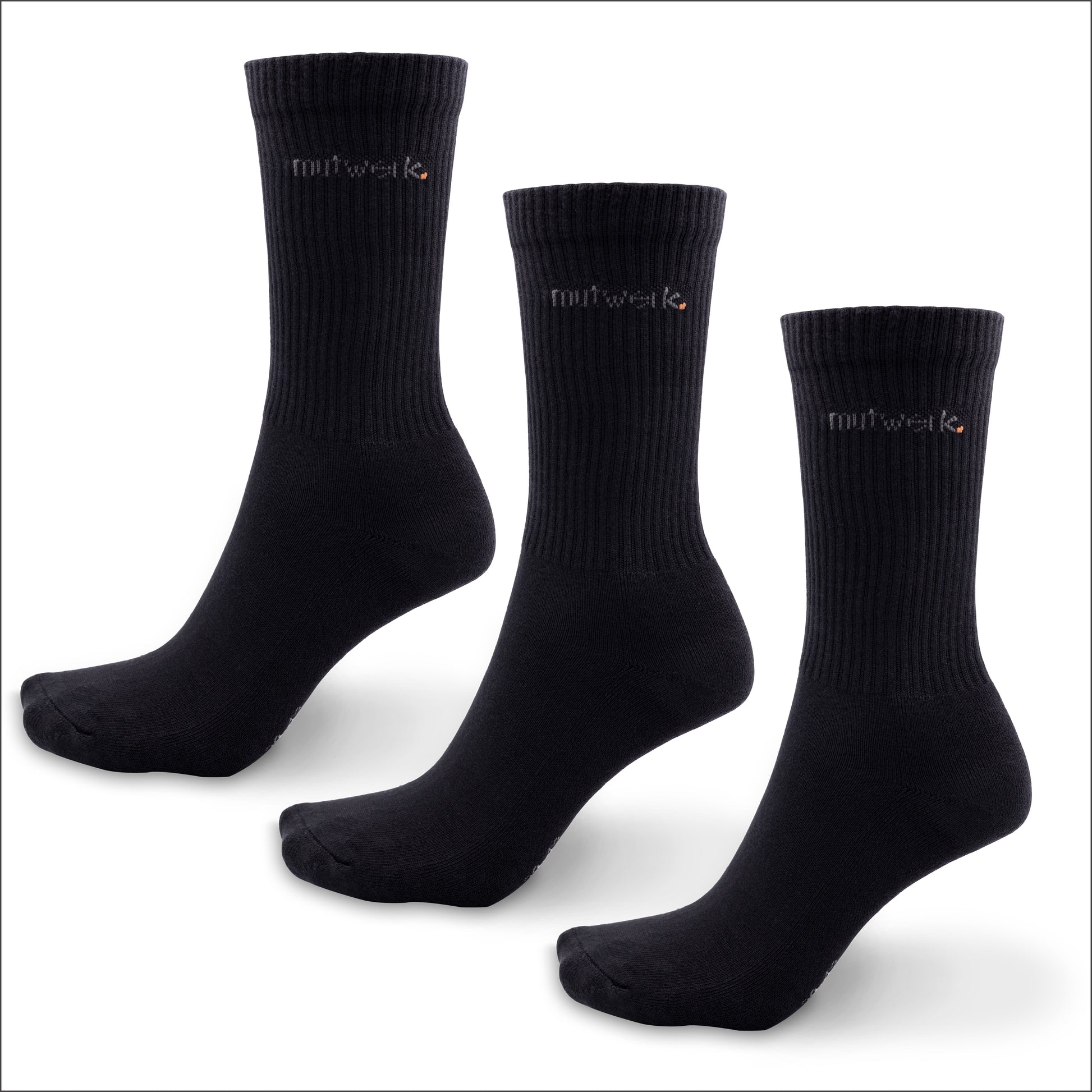 Tennissocken aus Bambus in schwarz, 3er-Set, von grashalm
