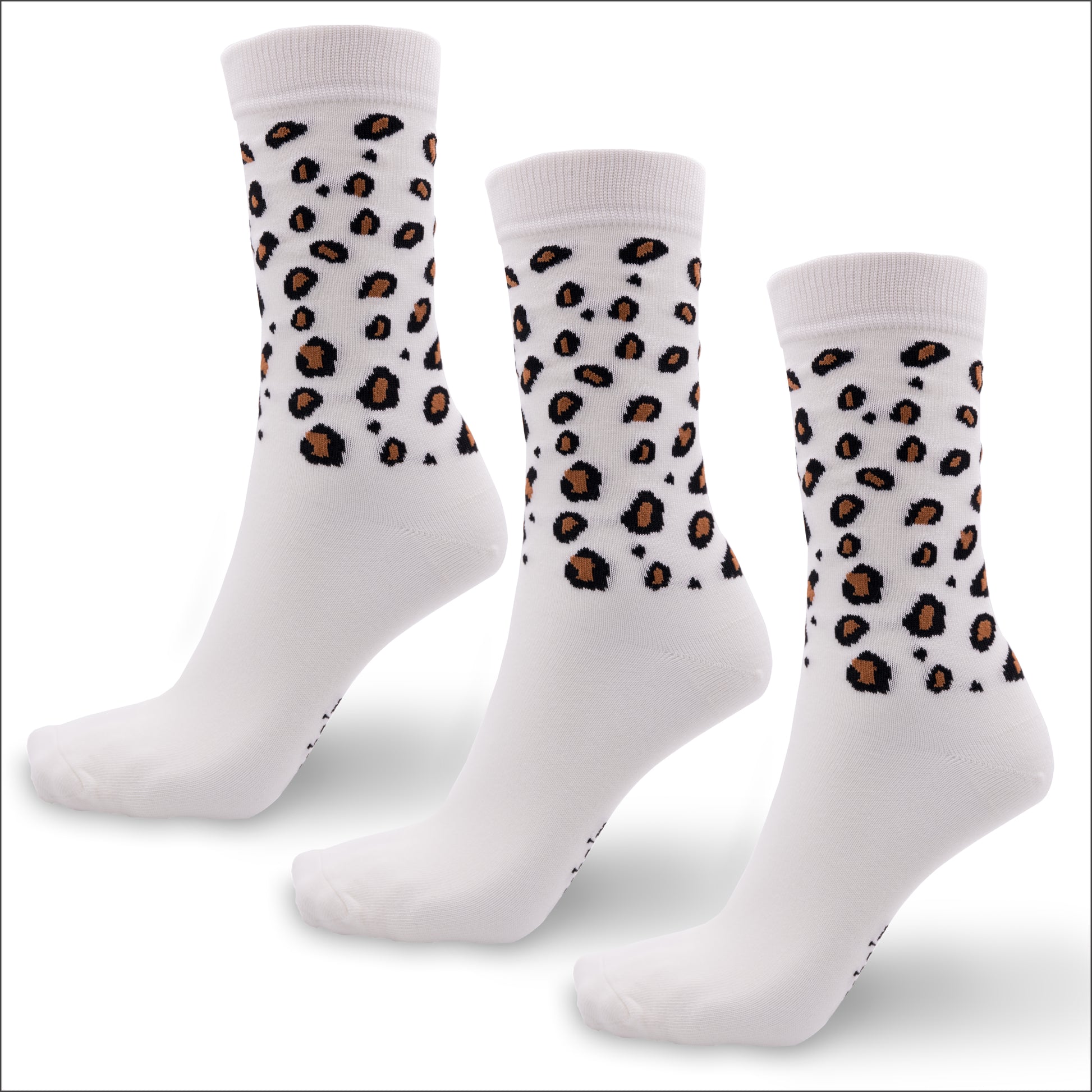 Socken aus Bambus mit Leo-Muster, 3er-Set, von grashalm